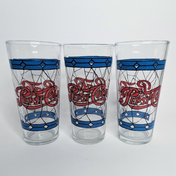Pepsi Cola Dining Vintage Set Of 3 Pepsi Cola 97s Tiffany Stained